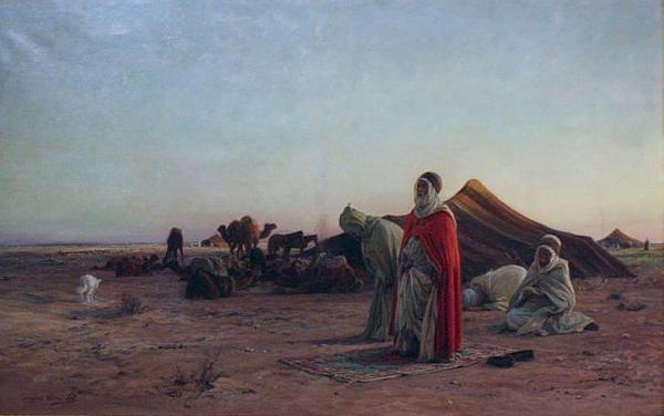 Eugene Alexis Girardet Prayer in the Desert Sweden oil painting art